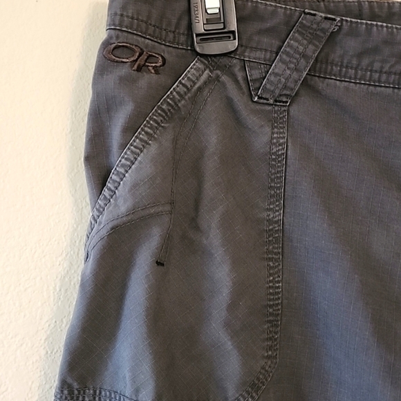 Outdoor Research Shorts Ripstop Hiking Outdoor Gray Pockets Mid-Rise size 6 - Picture 2 of 10